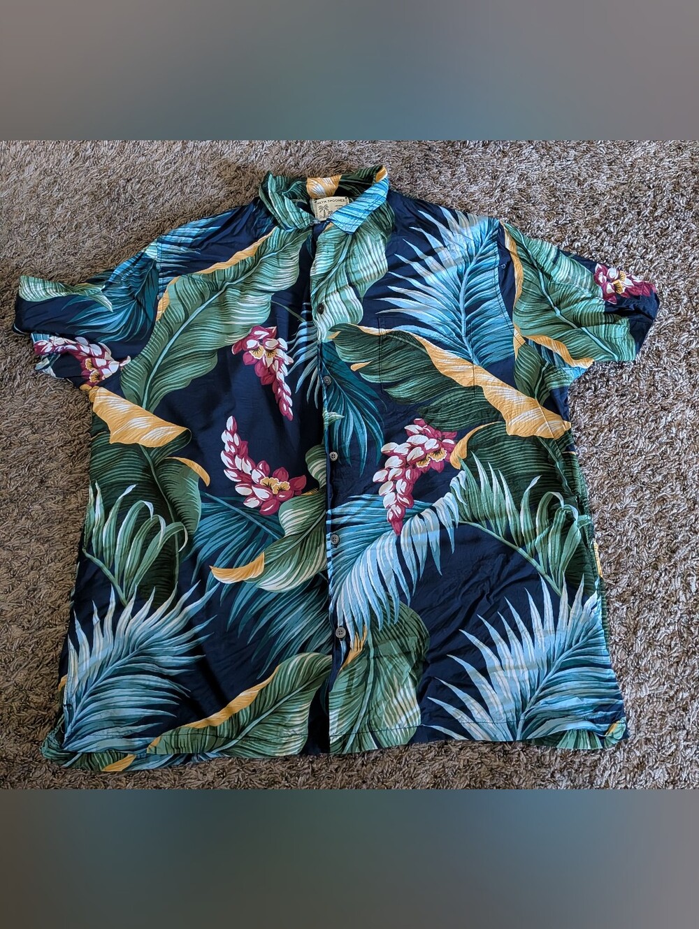 Reyn Spooner Japanese Spun Floral Hawaiian Short Sleeve Button Up Men's M